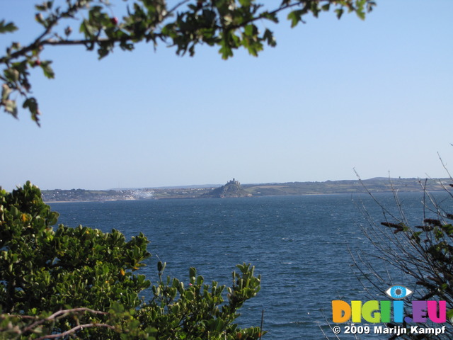 SX09000 St Michael's Mount framed by trees